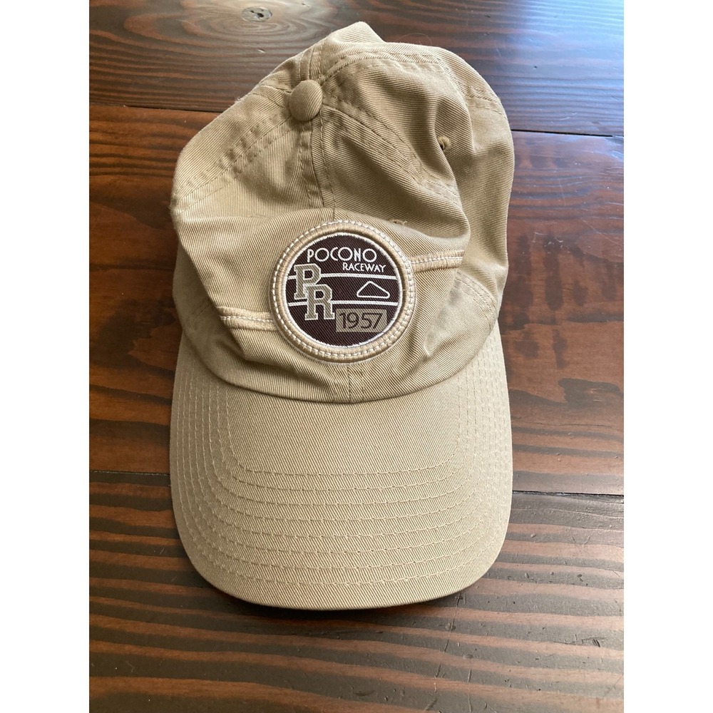 Pocono Raceway PR 1957 Baseball Hat Cap Adjustable Tan Brown Motorsport Track